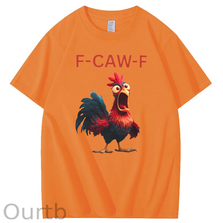F-Caw-F  Shock Chicken Pattern100% Cotton T-Shirt