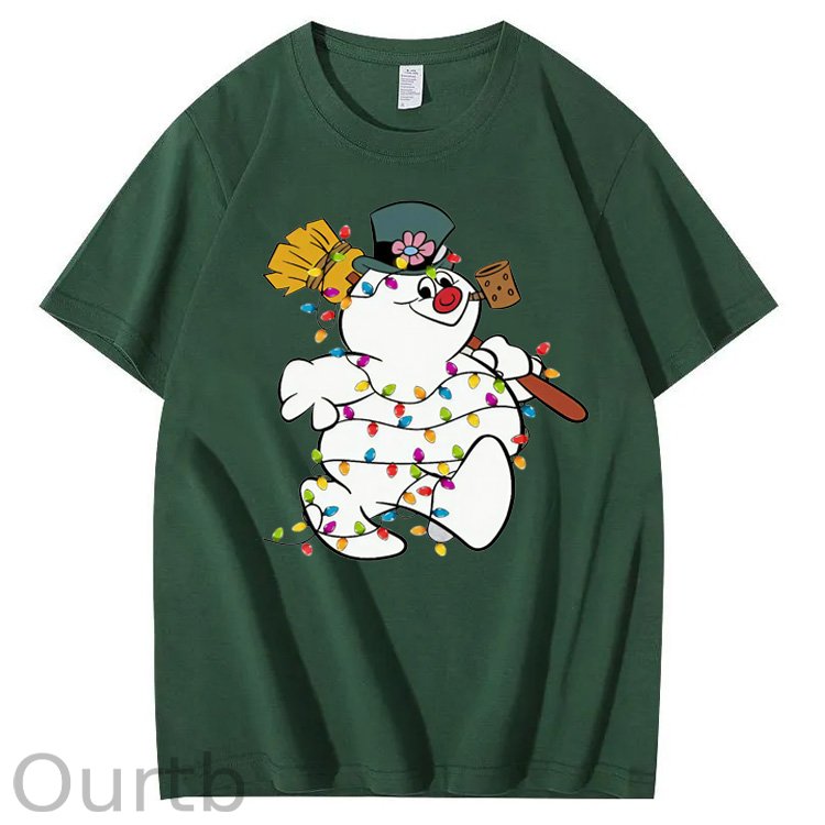 Christmas Funny Smowman Pattern100% Cotton T-Shirt