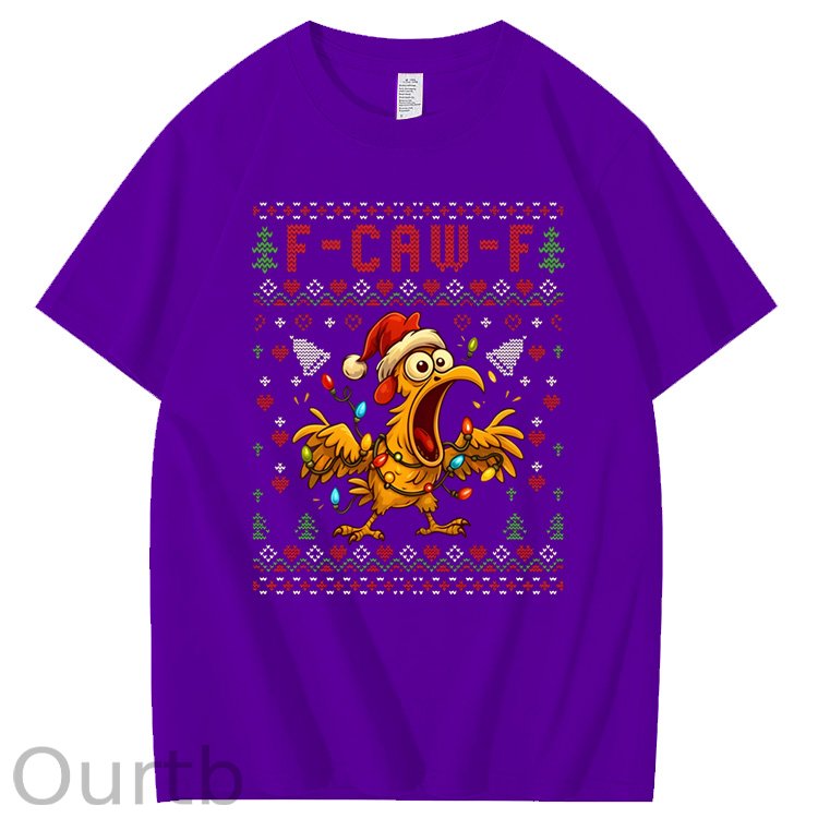 Christmas F-Caw-F Pattern100% Cotton T-Shirt