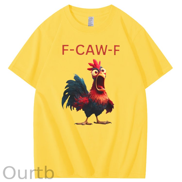 F-Caw-F  Shock Chicken Pattern100% Cotton T-Shirt