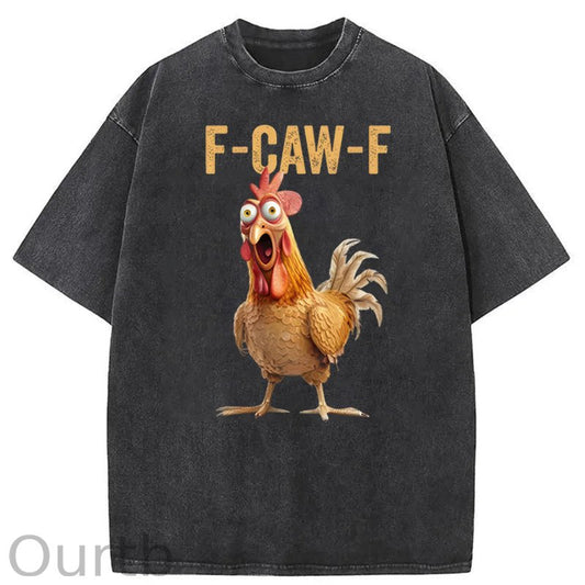 F-Caw-F Chicken Washed Cotton T-Shirt