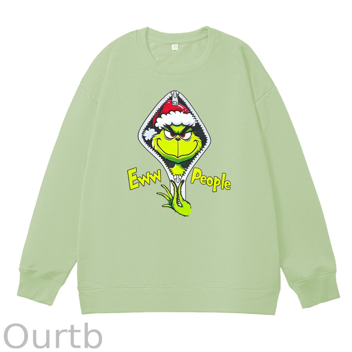 Christmas Eww People Pattern 100% 300g CottonCrew Neck Sweatshirt