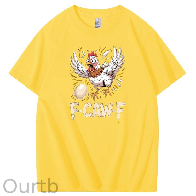 F-Caw-F Crazy Egg Chickens Pattern100% Cotton T-Shirt