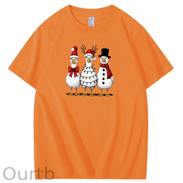 Christmas goose Pattern100% Cotton T-Shirt