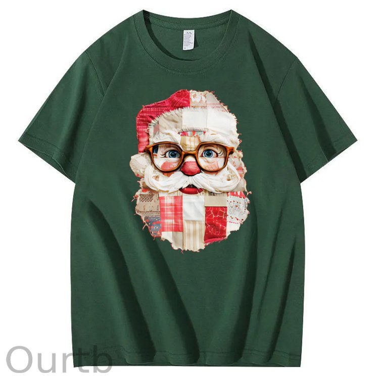 Christmas Vintage Santa Claus Pattern100% Cotton T-Shirt