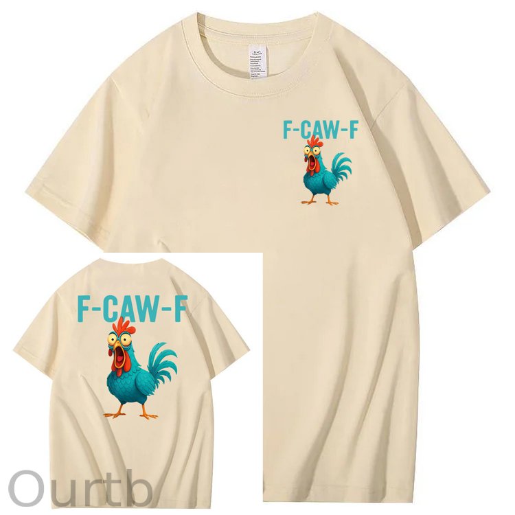 Funny Rooster Chicken F-Caw-F Chicken 100% Cotton T-Shirt