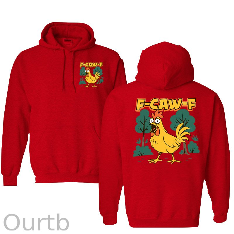 F-Caw-F Crazy Shocked Chicken  Pattern 100% 300g Cotton Classic Hoodie