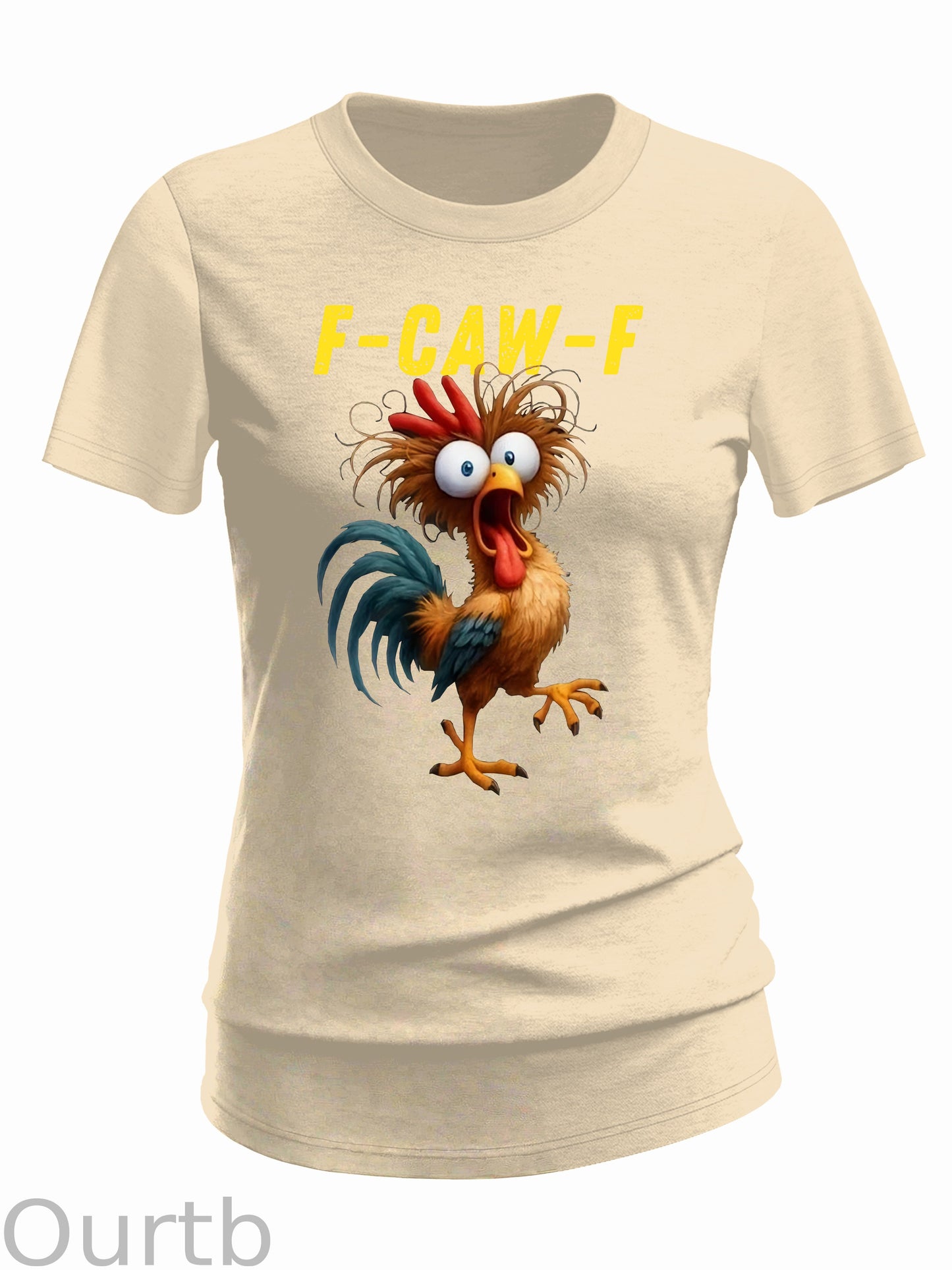 F-Caw-F Chicken Crazy Pattern 100% Cotton  T-Shirt