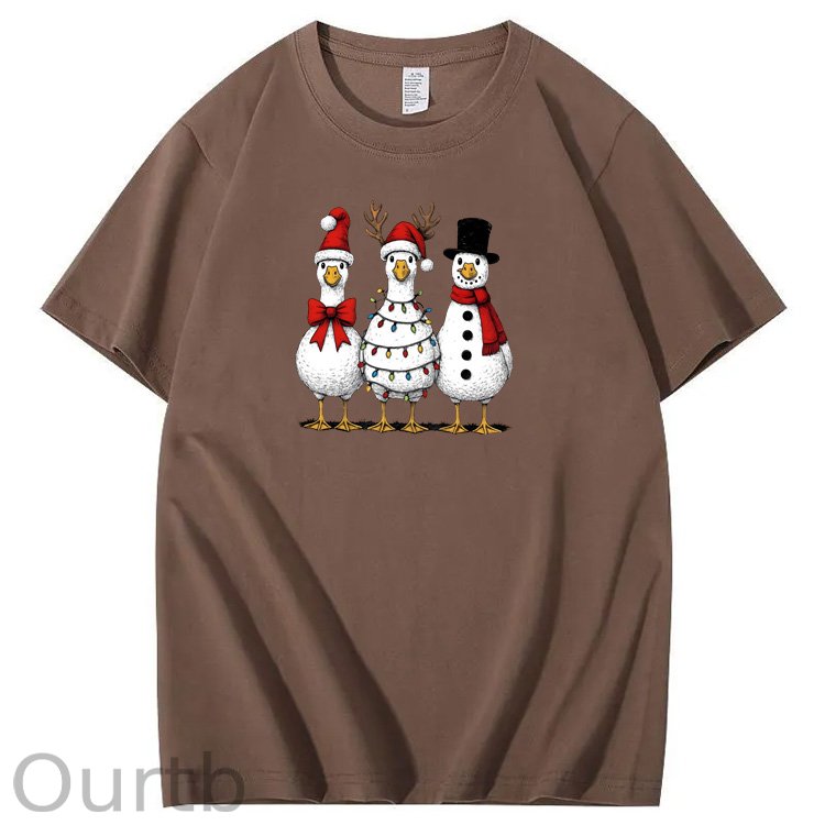 Christmas goose Pattern100% Cotton T-Shirt