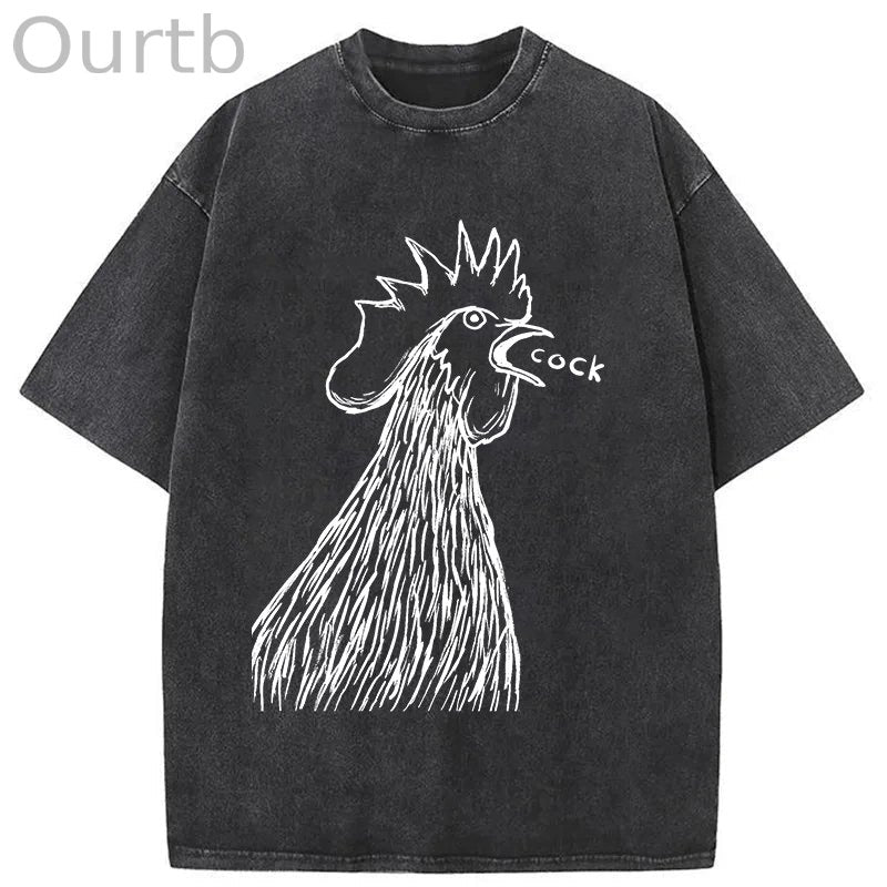 Unisex Bad Chicken Washed T-Shirt