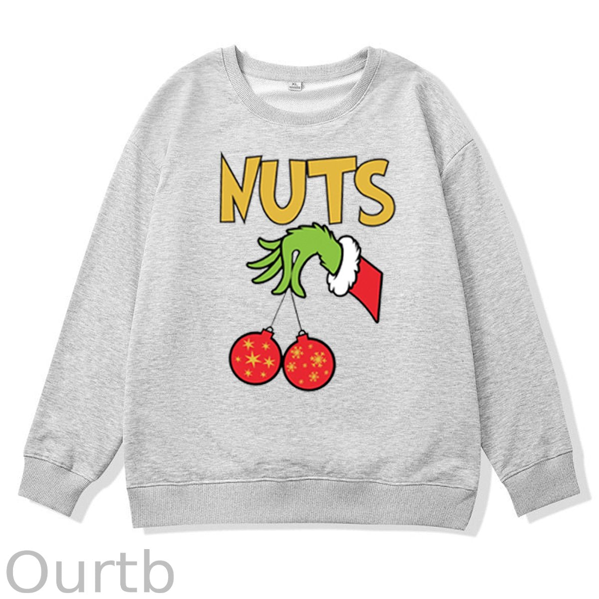 Christmas Couple Funny  Pattern 100% 300g CottonCrew Neck Sweatshirt
