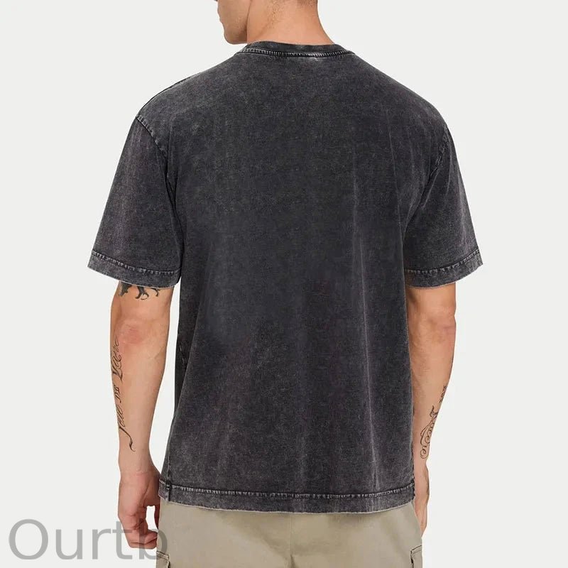 Black Cat Christmas Tree Washed T-Shirt