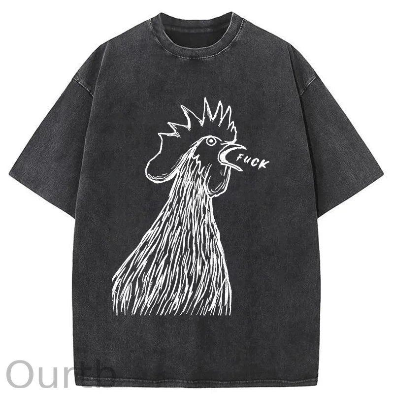 Unisex Bad Chicken Washed T-Shirt