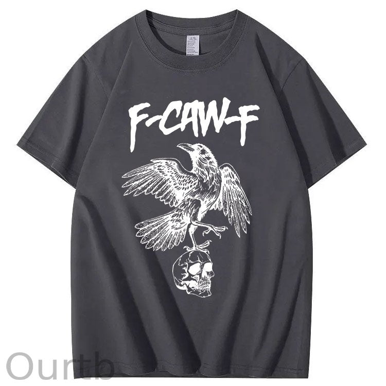 F-CAW-F Skull Pattern 100% Cotton T-Shirt