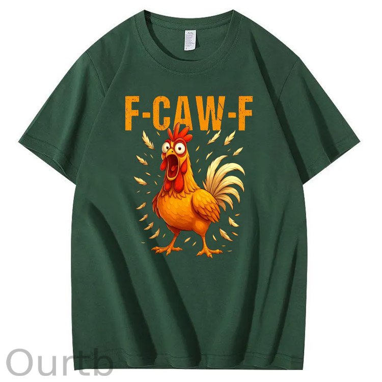 F-Caw-F Crazy Chickens Pattern100% Cotton T-Shirt