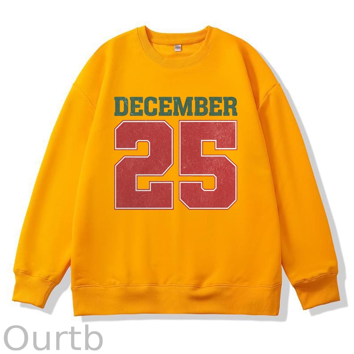 Christmas Decemember 25  Pattern 100% 300g CottonCrew Neck Sweatshirt