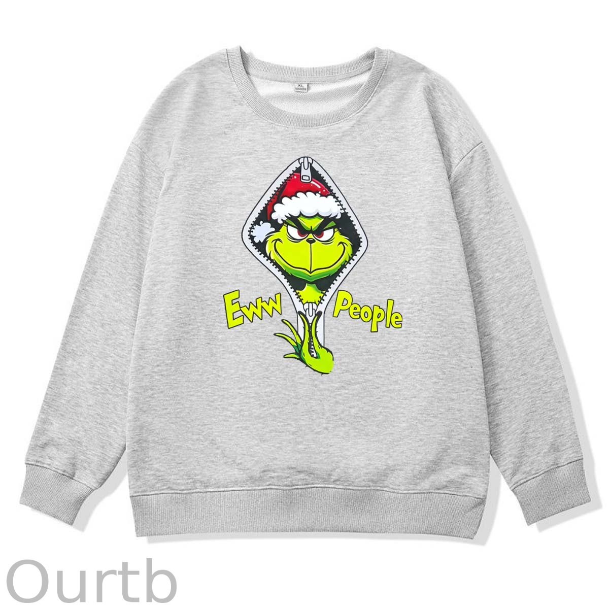 Christmas Eww People Pattern 100% 300g CottonCrew Neck Sweatshirt