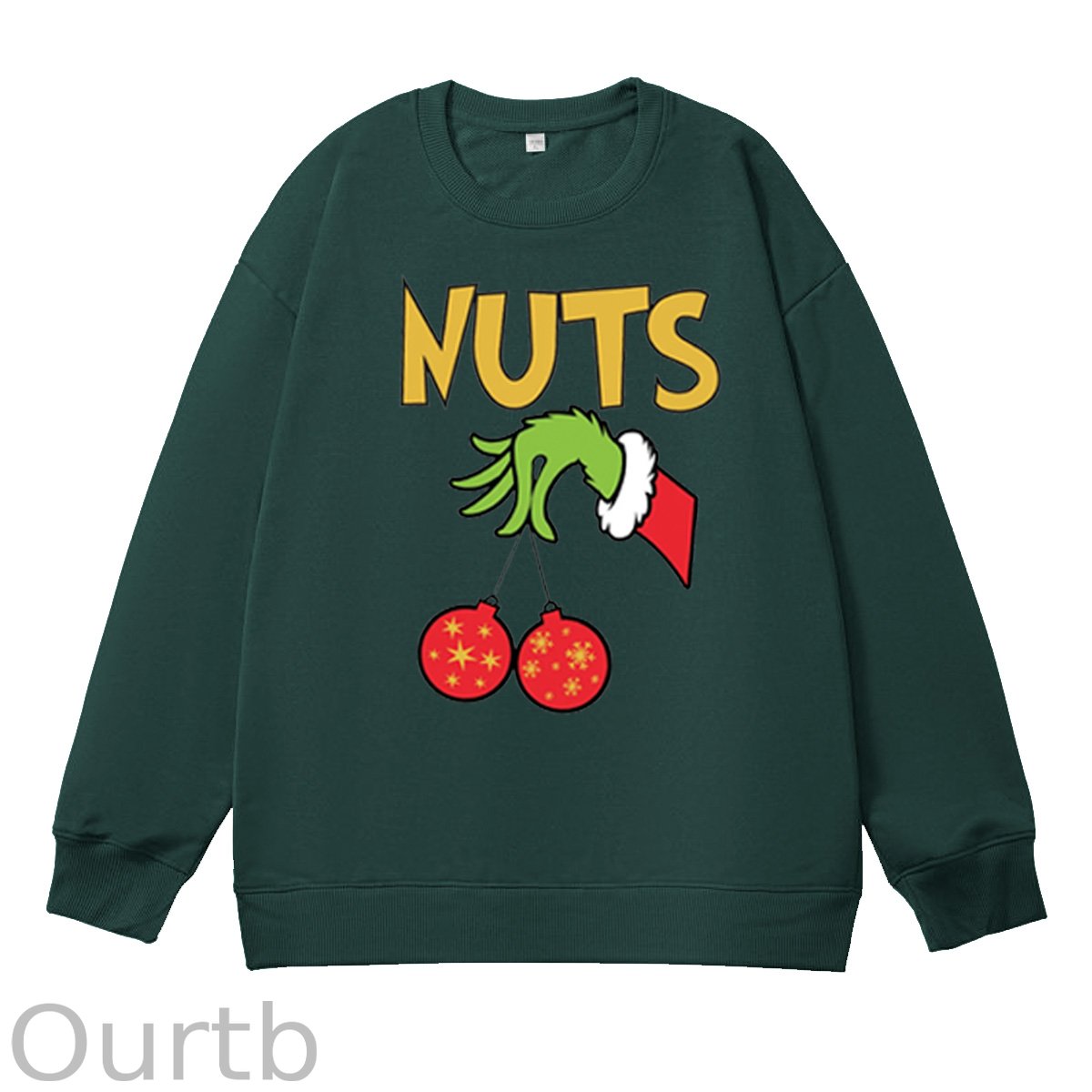 Christmas Couple Funny  Pattern 100% 300g CottonCrew Neck Sweatshirt