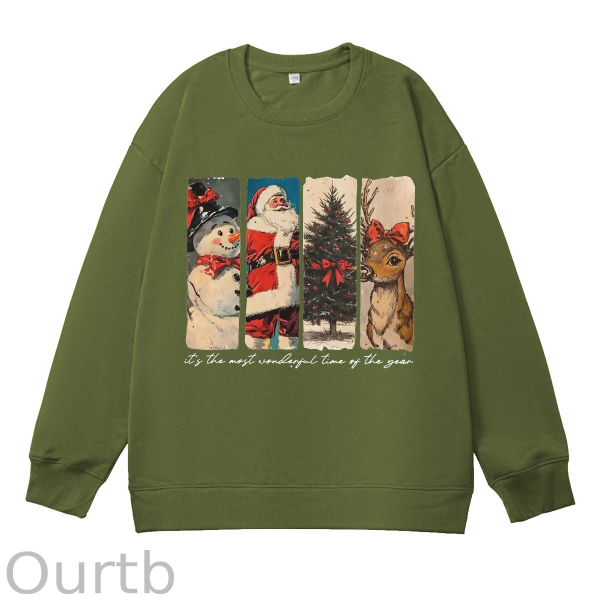 It's The Most Wonderful Time Of The Year Pattern 100% 300g CottonCrew Neck Sweatshirt