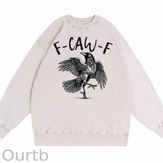F-Caw-F Crow Cotton Washed Long Sleeve Sweatshirt/Shirt