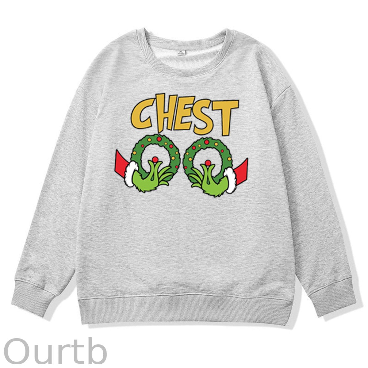 Christmas Couple Funny  Pattern 100% 300g CottonCrew Neck Sweatshirt