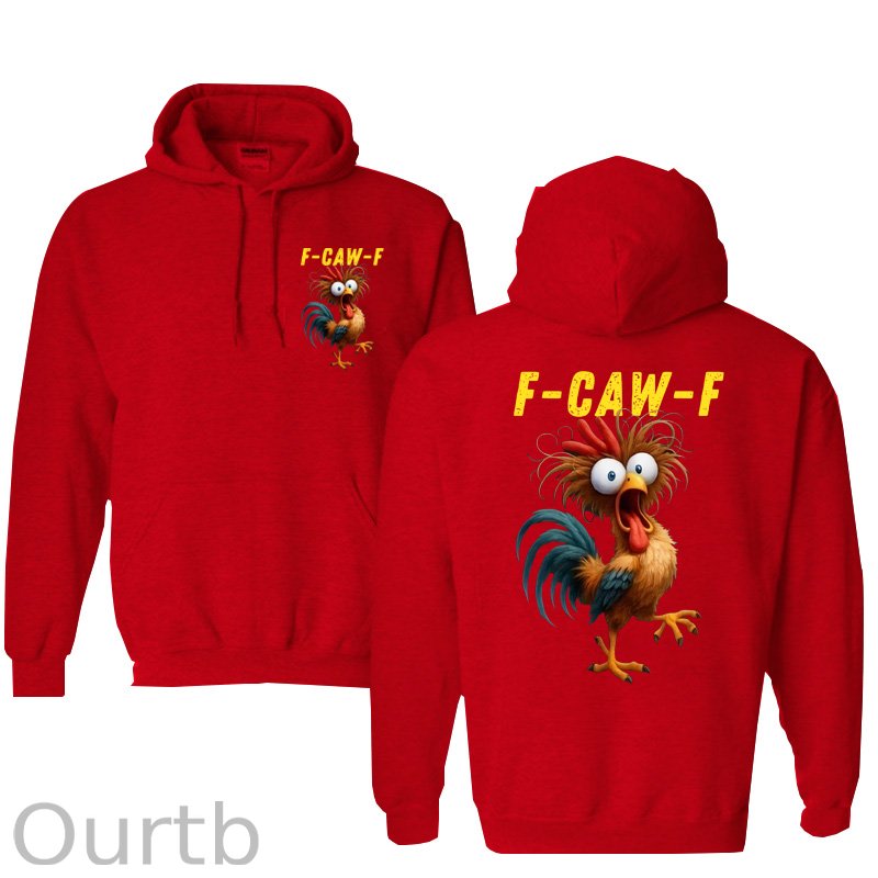 F-Caw-F Crazy Chicken  Pattern 100% 300g Cotton Classic Hoodie