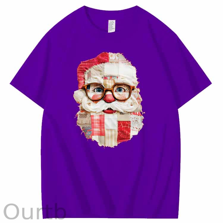 Christmas Vintage Santa Claus Pattern100% Cotton T-Shirt