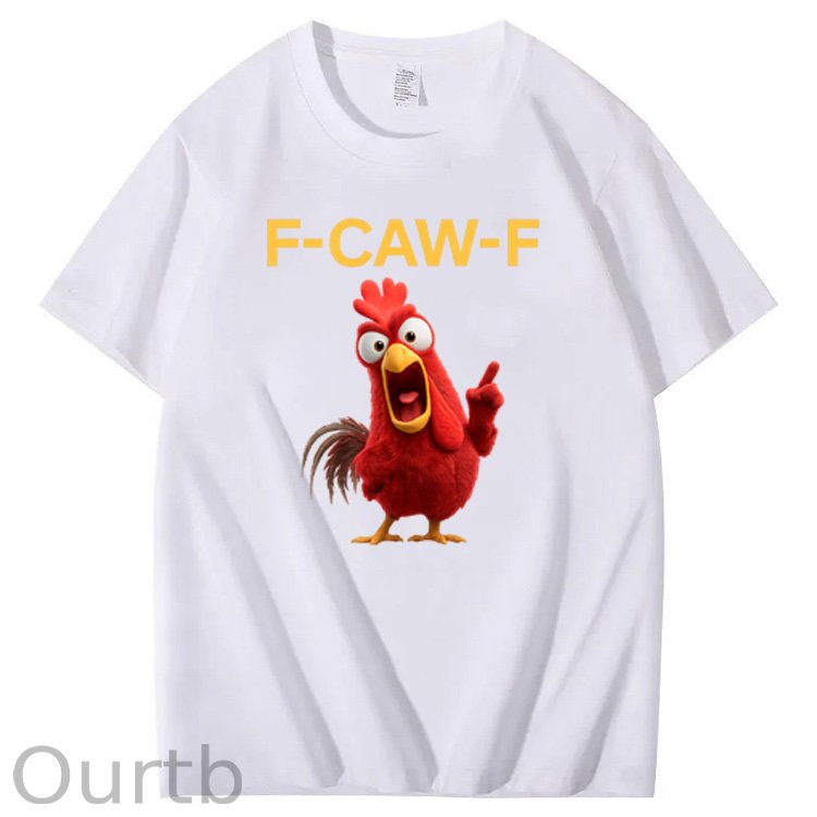 F-Caw-F Angry Chicken  Pattern100% Cotton T-Shirt