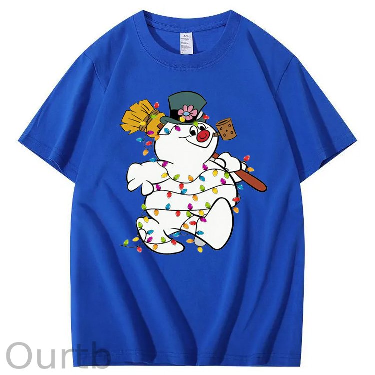 Christmas Funny Smowman Pattern100% Cotton T-Shirt