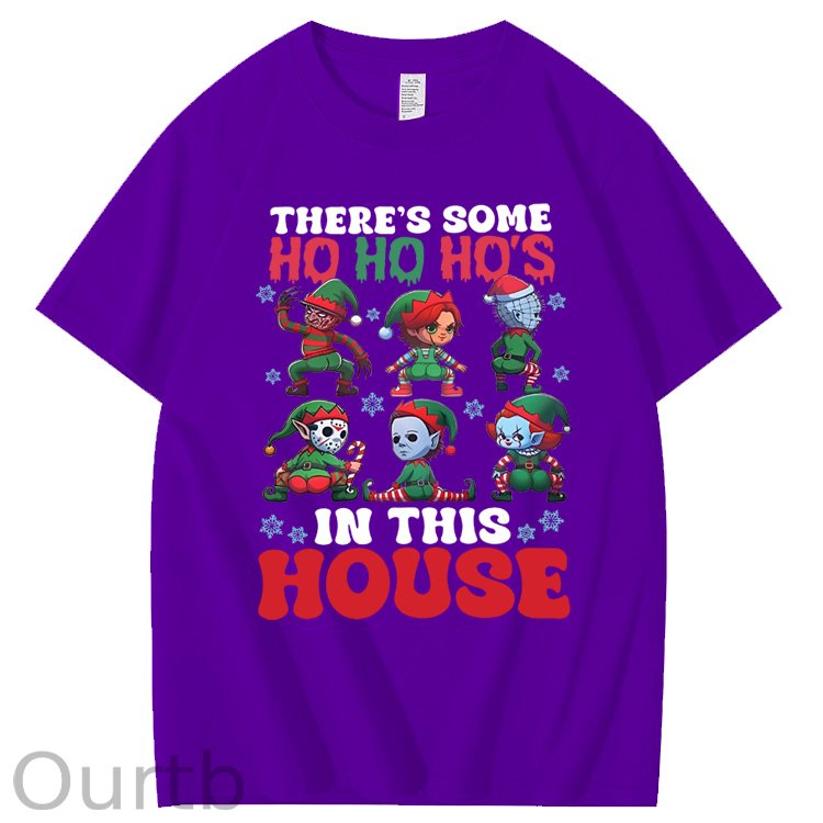 Christmas Ho Ho Ho Pattern100% Cotton T-Shirt
