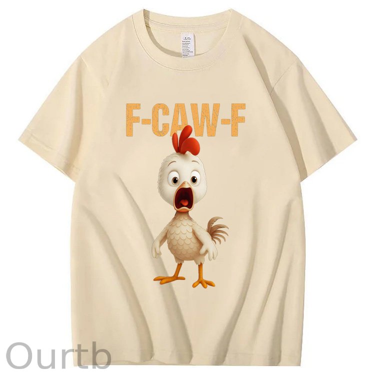 F-Caw-F Funny  Angry Chicken  Pattern100% Cotton T-Shirt