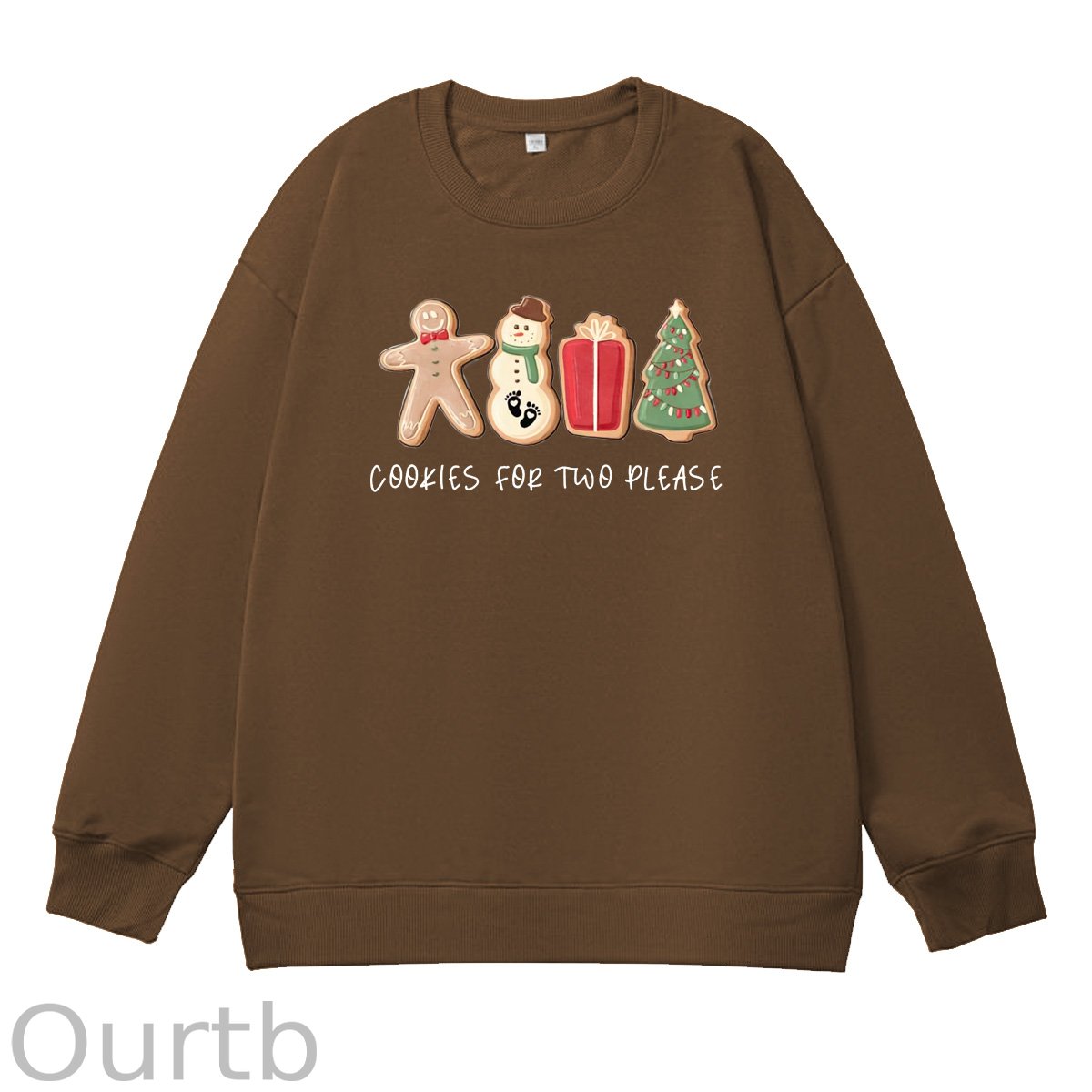 Christmas Cookies For Two Please Pattern 100% 300g CottonCrew Neck Sweatshirt