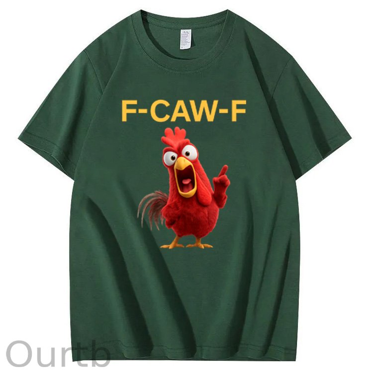 F-Caw-F Angry Chicken  Pattern100% Cotton T-Shirt
