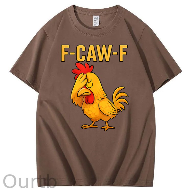 F-Caw-F Helpless Chicken Pattern100% Cotton T-Shirt