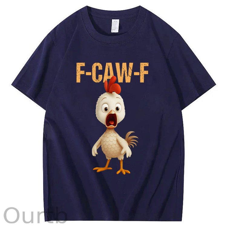 F-Caw-F Funny  Angry Chicken  Pattern100% Cotton T-Shirt