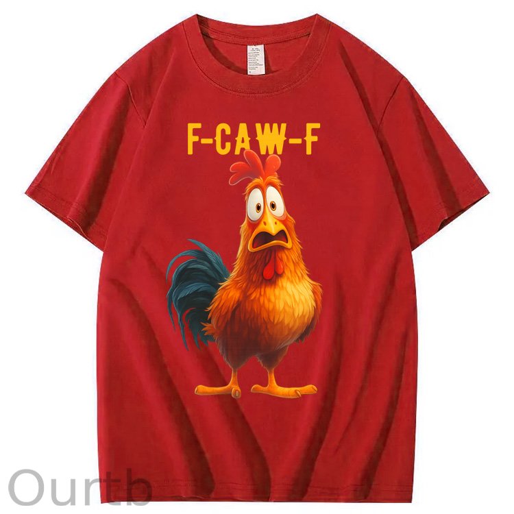 F-Caw-F Funny Chicken  Pattern100% Cotton T-Shirt
