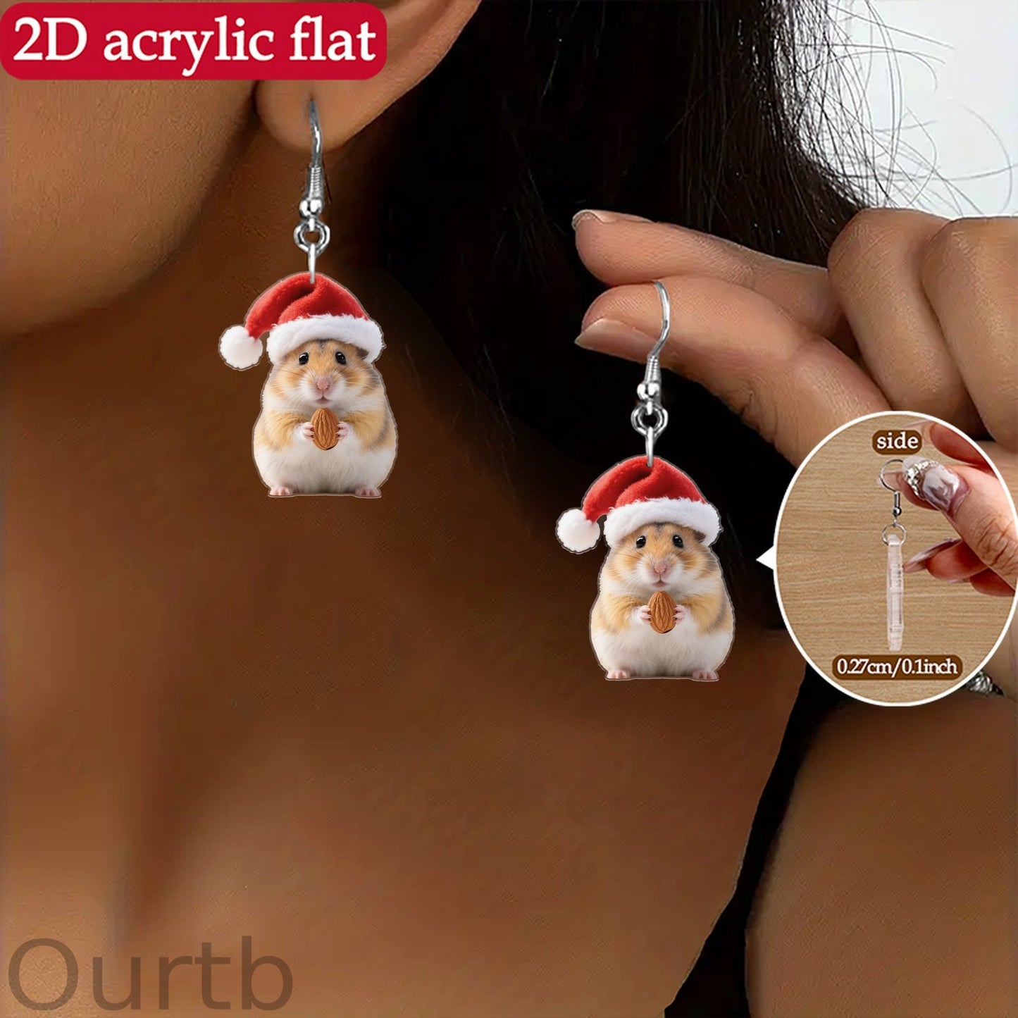 Christmas Hamster Earrings