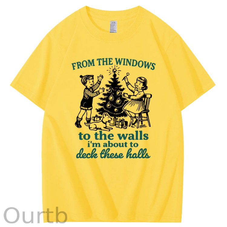 Christmas To The Walls  Pattern100% Cotton T-Shirt