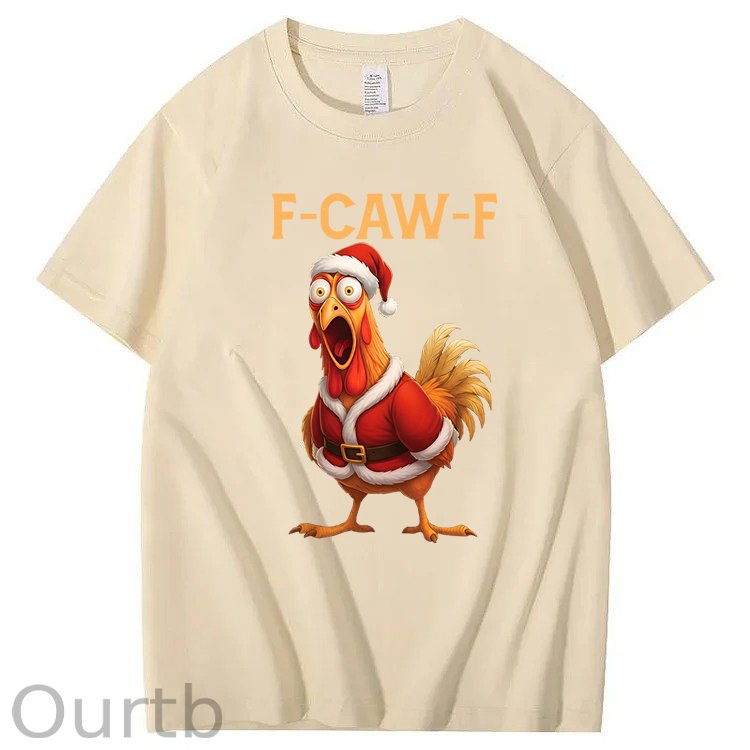 F-Caw-F Chicken Christmas 100% Cotton T-Shirt