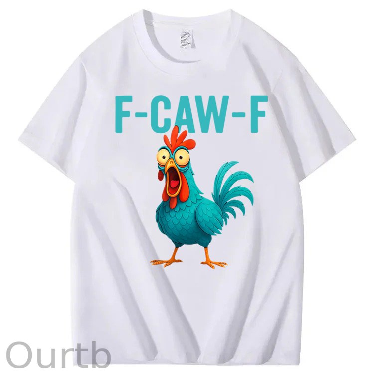 Funny Rooster Chicken F-Caw-F Chicken 100% Cotton T-Shirt