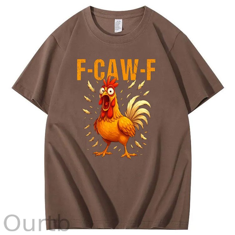 F-Caw-F Crazy Chickens Pattern100% Cotton T-Shirt