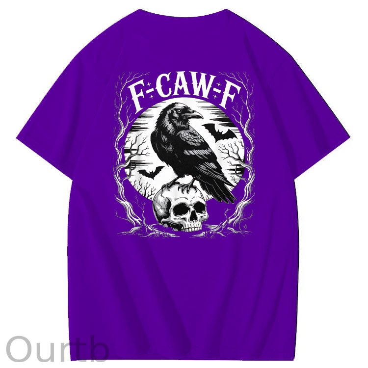 F-Caw-F Skull Pattern100% Cotton T-Shirt