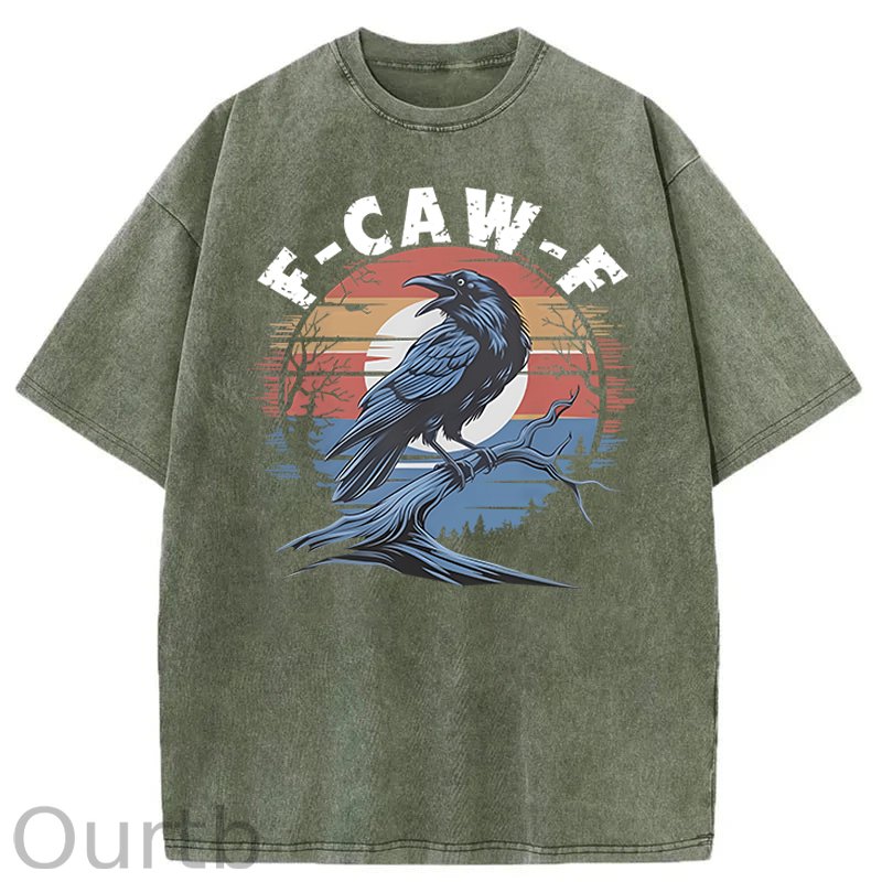 F-Caw-F Crow Washed Cotton T-Shirt