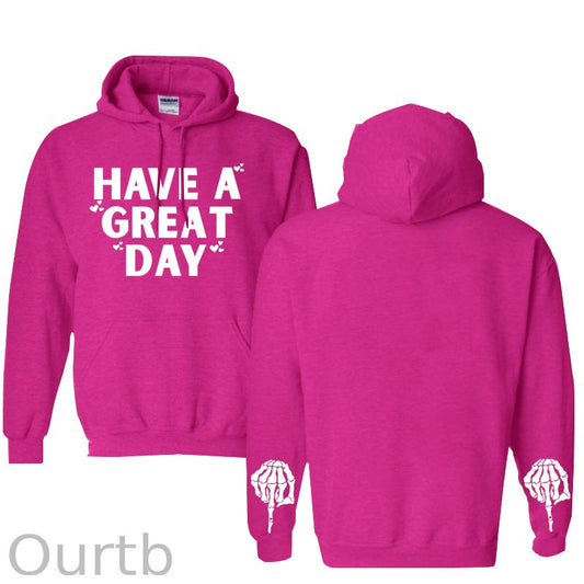 Have A Great Day Pattern 100% 300g Cotton Classic Hoodie