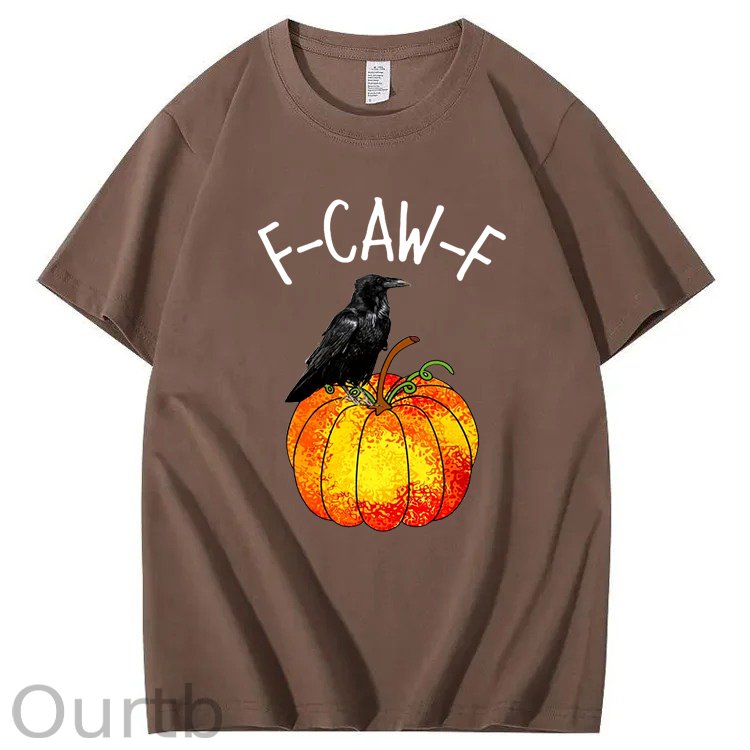 F-Caw-F Crow Pumpkin 100% Cotton T-Shirt