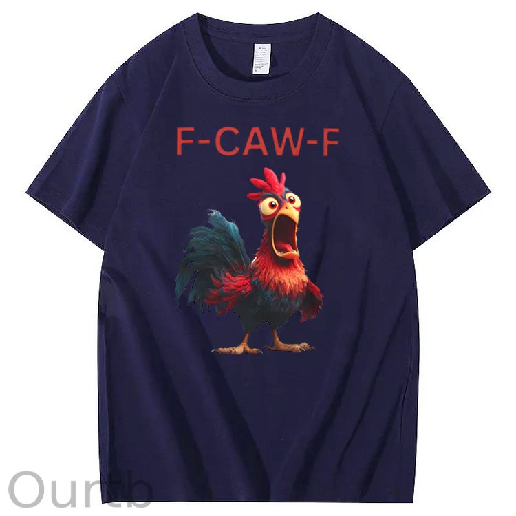 F-Caw-F  Shock Chicken Pattern100% Cotton T-Shirt