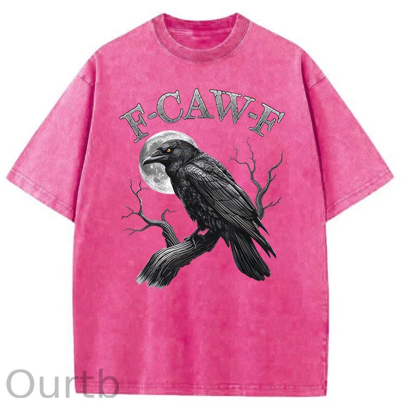 F-Caw-F Crow Washed Cotton T-Shirt