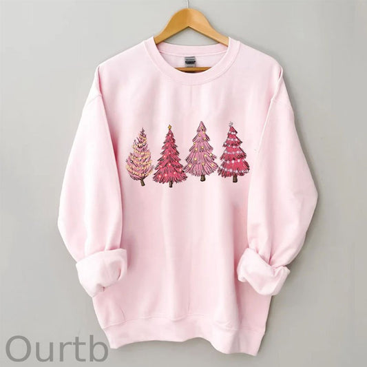 Pink Christmas Tree Sweatshirt