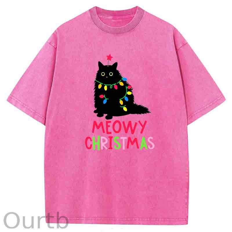 Meowy Christmas atWashed T-Shirt