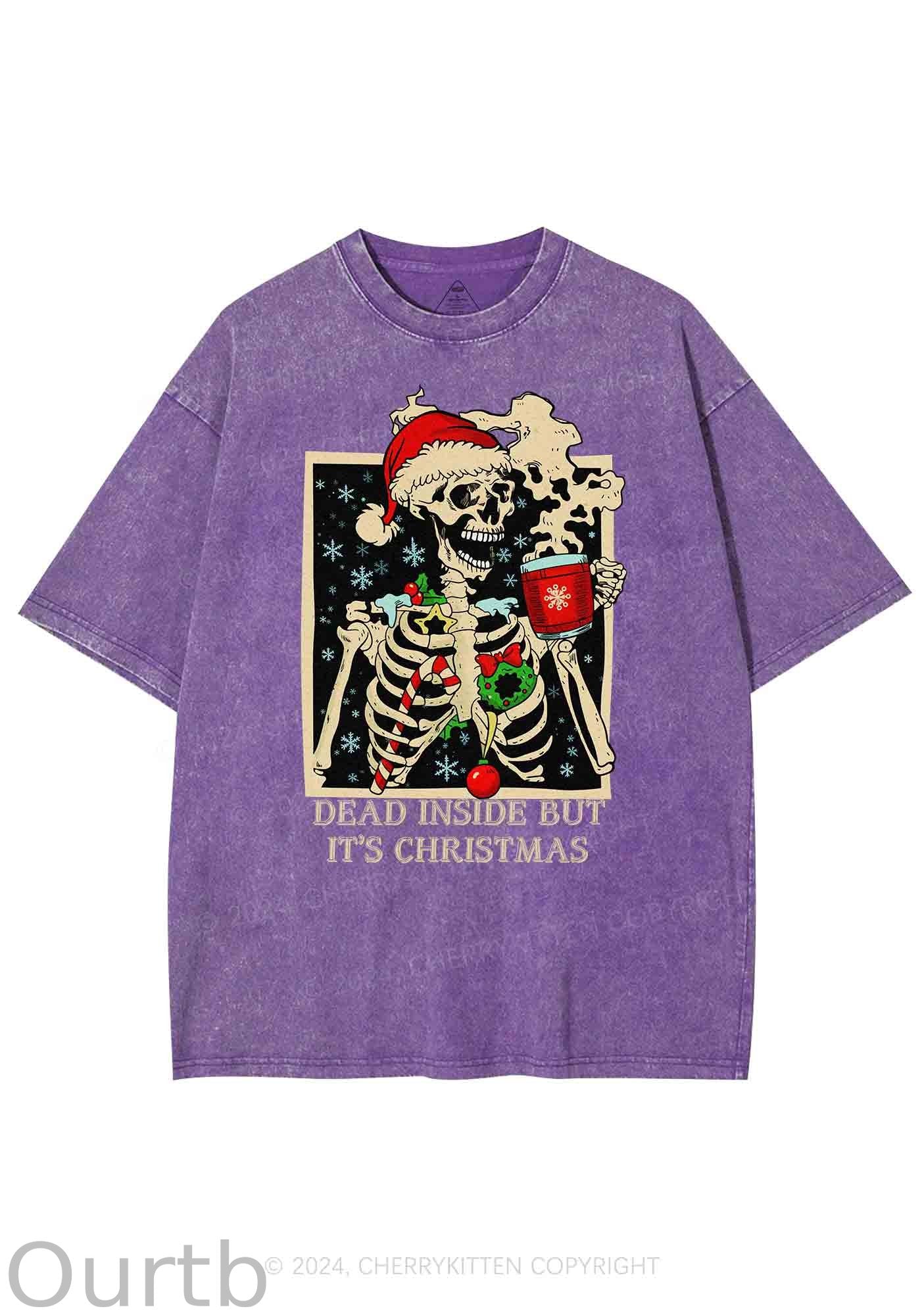 Christmas Dead Inside Retro Washed Tee